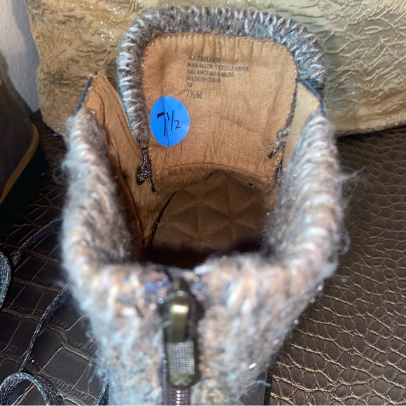 Brand New Winter Boots Knit and Suede Hiking boot - Picture 2 of 4